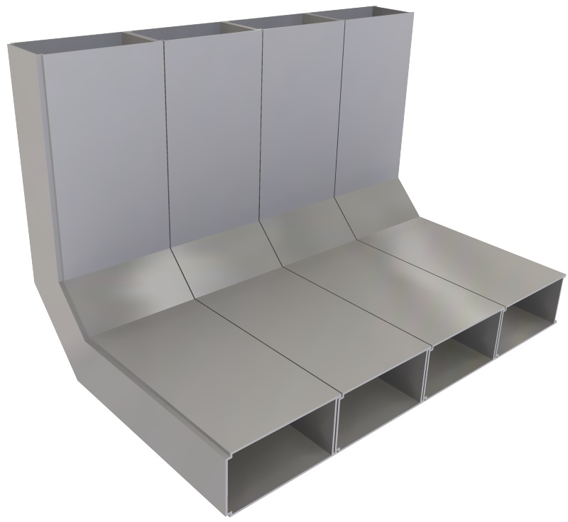 Produktbild UFK 300 042  -  Vertikalkrümmer zu UFK 40, 4-zügig, 300 x 40 mm